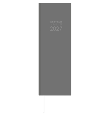 Buchkalender 808-0001, Vormerker, grau, 1 Tag / 1 Seite, 10,5x29,5cm