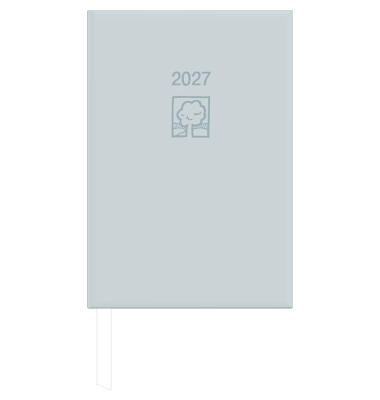 Buchkalender 876-0703, hellgrau, 1 Tag / 1 Seite, 14,5x21cm (A5), 2027