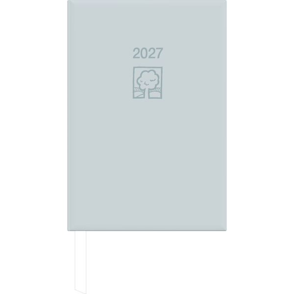 Zettler Buchkalender 876-0703, Recycling, hellgrau, 1 Tag / 1 Seite, 14,5x21cm (A5), 2025 4006928025237 Zettler