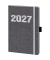 Buchkalender 02-0289, V-Book, grau, 1 Woche / 2 Seiten, 14x21cm (A5), 2027