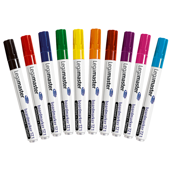 Legamaster Boardmarker-Set TZ1, 7-110099, Etui, 10-farbig sortiert, 1,5-3mm Rundspitze 8713797025669 Legamaster 10 Stück