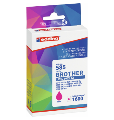 Druckerpatrone EDD-585 18-585-01 (kompatibel zu Brother), magenta, ca. 1600 Seiten