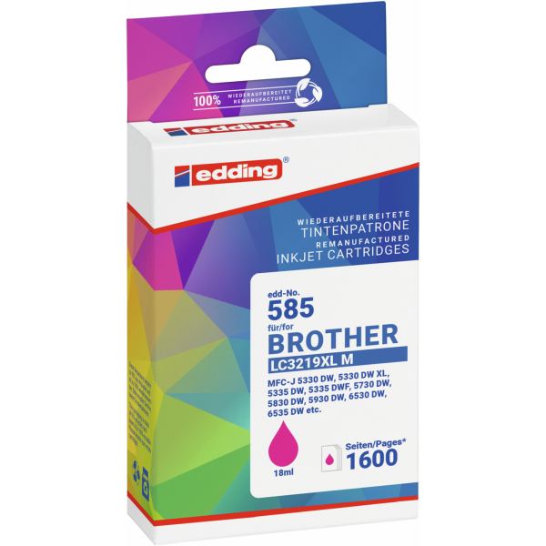 Edding Druckerpatrone 18-585-01, magenta, ca. 1600 Seiten 4057305063717 Edding