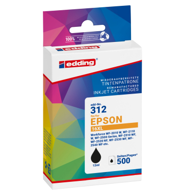 Druckerpatrone EDD-312 18-312-01 (kompatibel zu Epson), schwarz, ca. 500 Seiten