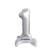 Folienballon Mini Zahl 1 silber