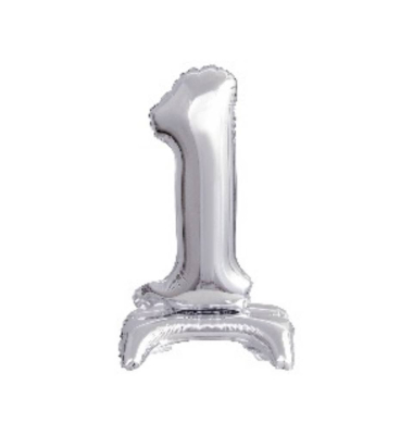 Folienballon Mini Zahl 1 silber