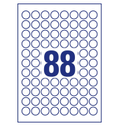 Etiketten 6222-10, wei&szlig;, &Oslash;20mm, rund