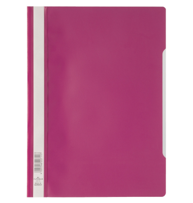 Schnellhefter Standard 257335, A4, purpur rot, Polypropylen (PP), Vorderdeckel transparent