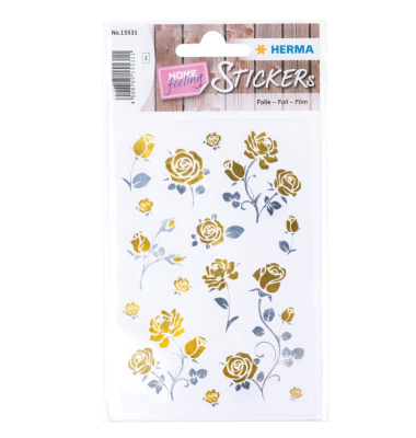 Sticker Edelrosen gold-silber
