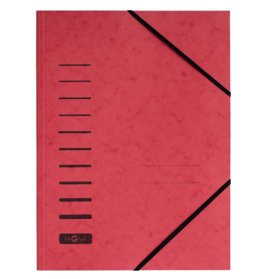 Eckspannmappe 24001-01, A4 rot Pressspan 335g, f&uuml;r ca. 50 Blatt  (80 g/m&sup2;), mit 3 Einschlagklappen