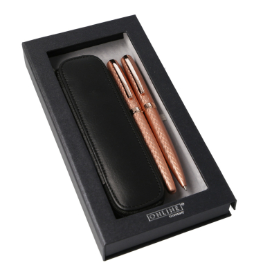 Schreibger&auml;teset m.Etui Eleganza rosegol