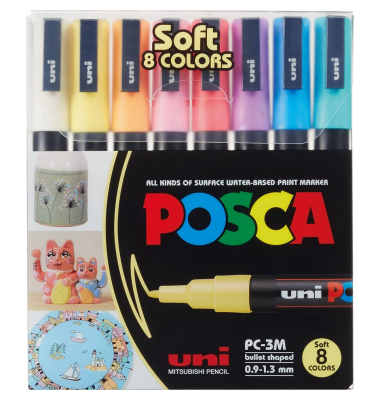 Pigmentmarkeretui 8ST Uni Posca
