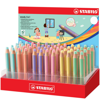 Aquarellfarbstift Woody Pastell sortiert