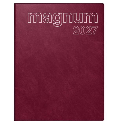 Buchkalender 7027042295, magnum, bordeaux, 1 Woche / 2 Seiten, 18,3x24cm (ca. A5), 2027