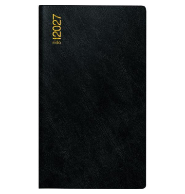 Taschenkalender 7045432905, Mini, schwarz, 1 Monat / 2 Seiten, 8,7x15,3cm (A6), 2027