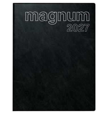 Buchkalender 7027042905, magnum, schwarz, 1 Woche / 2 Seiten, 18,3x24cm (ca. A5), 2027