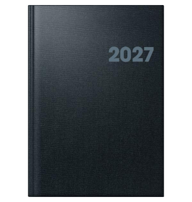 Buchkalender 1076361905, Modell 763, schwarz, 1 Woche / 2 Seiten, 21x29cm (A4), 2027