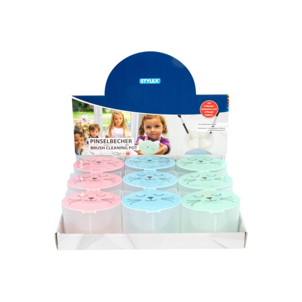 9 Stück Stylex Wasserbecher+Pinselbecher Katze 4044186289626 Stylex