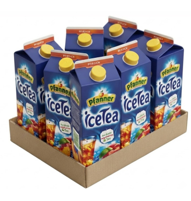 Eistee IceTea 1152, Pfirsich, 6x 2 Liter Tetrapack
