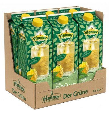 Eistee Der Gr&uuml;ne 1485, Zitrone-Kaktusfeige, 6x 2 Liter Tetrapack