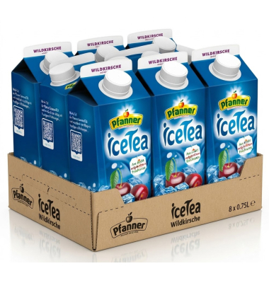 Eistee IceTea 55315, Wildkirsche, 8x 750 ml Tetrapack