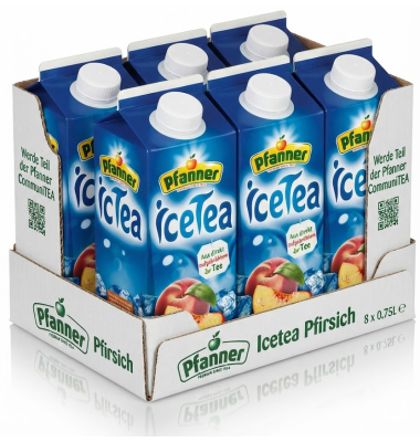 Eistee IceTea 55314, Pfirsich, 8x 750 ml Tetrapack