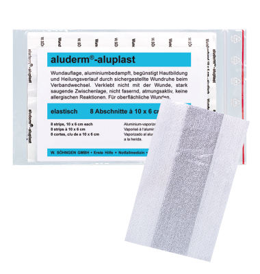 Aluderm Verbandkastenersatzf&uuml;llung aluplast Abschnitte &agrave; 10 x 6 cm elastisch 