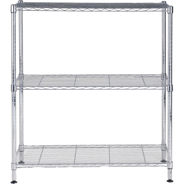 Alba Mobi Lagerregal mit 3 Ebenen Chrom 900 x 900 x 350 mm