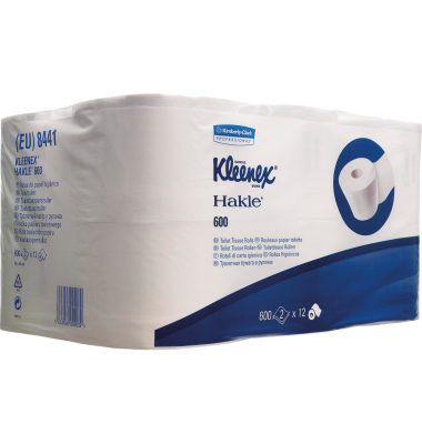 Toilettenpapier  8441, 2-lagig, wei&szlig;, 600 Blatt / Rolle,
