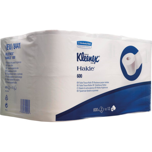 Kleenex Toilettenpapier  8441, 2-lagig, weiß, 600 Blatt / Rolle, 5027375040375 Kleenex 6 Stück