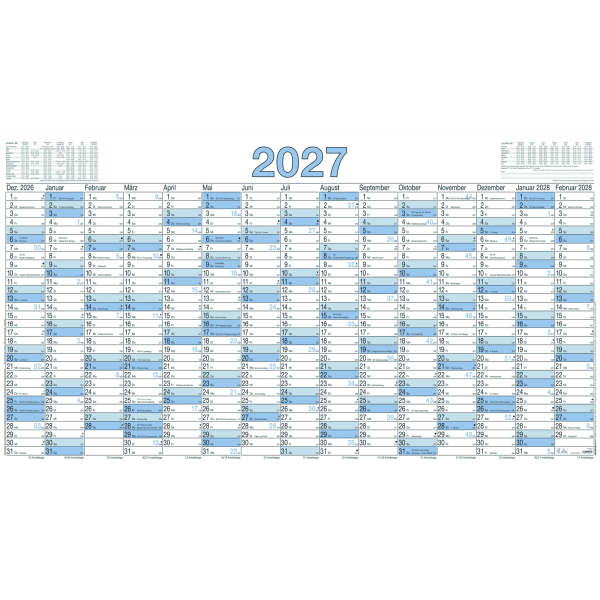 Zettler Plakatkalender 917-0015, 15 Monate / 1 Seite, 140x77cm (BxH), 2027 4069095011304 Zettler 5 Stück