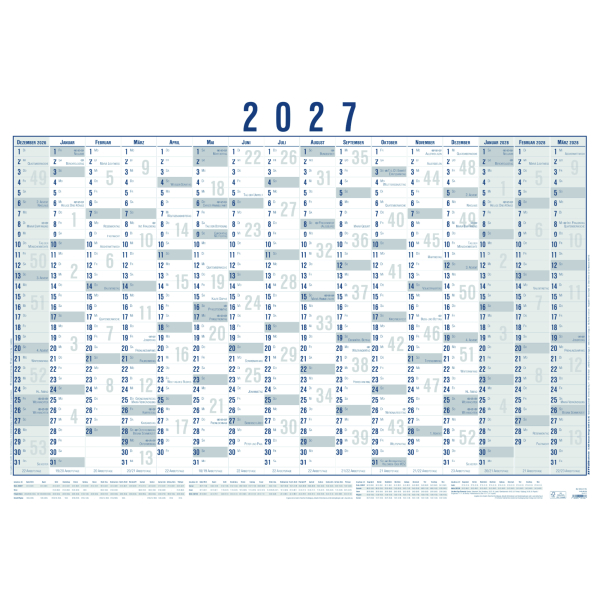 Zettler Plakatkalender 918-0015, 16 Monate / 1 Seite, 100x70cm (BxH), 2027 4069095011311 Zettler 5 Stück
