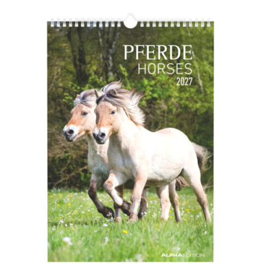 Bildkalender 103477, Pferde, 1 Monat / 1 Seite, 23,7x34cm, 2027