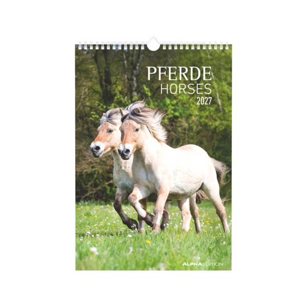 ALPHA EDITION Bildkalender 103477, Pferde, 1 Monat / 1 Seite, 23,7x34cm (23,7x34cm), 2027 4069095004894 ALPHA EDITION