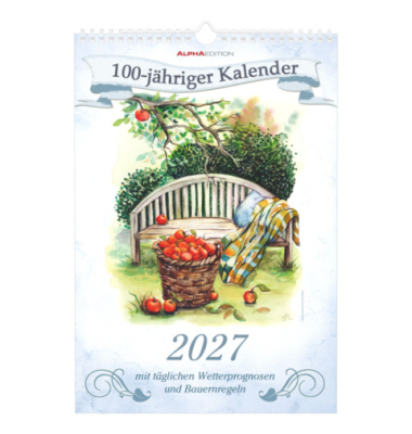Bildkalender 103481, 100-j&auml;hriger, 1 Monat / 1 Seite, 23,7x34cm (23,7x34cm), 2027