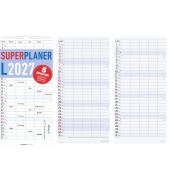 Familienkalender 103623, XL, 1 Monat / 1 Seite, 5 Spalten, 22x45cm (22x45cm), Ringbindung, deutschsprachig, Feiertage f&uuml;r DE/AT/