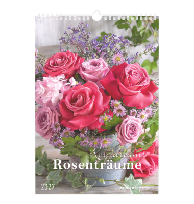 Bildkalender 103475, Rosentr&auml;ume, 1 Monat / 2 Seiten, 23,7x34cm
