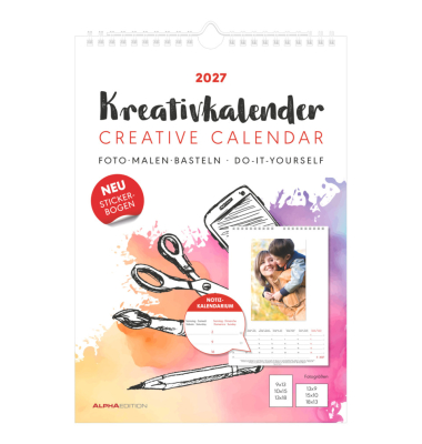 Bastelkalender 103653, Foto-Bastelkalender, 1 Monat / 1 Seite, 21x29,7cm (A4), 2027