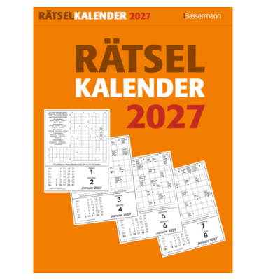 Tagesabrei&szlig;kalender 4532, R&auml;tsel, 1 Monat / 1 Seite, 16,5x22cm, 2027