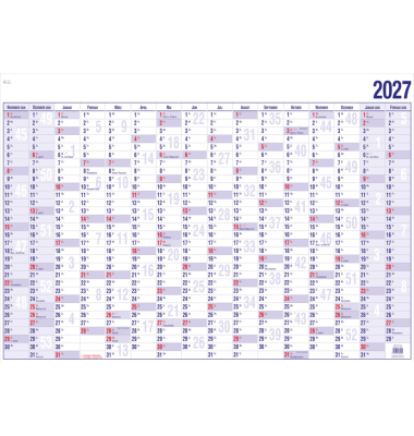 Plakatkalender 20000, 16 Monate / 1 Seite, 29,7x21cm (A4 quer), 2027
