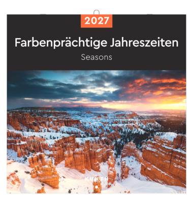 Bildkalender 760802, Jahreszeitenbilder, 1 Monat / 1 Seite, 30x30cm, aufgeklappt 30x60cm, 2027
