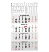 Viermonatskalender 959-0011, 4 Monate / 1 Seite, 33x58,8cm, 2027
