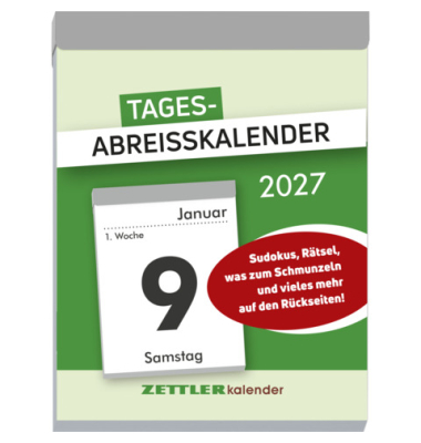 Tagesabrei&szlig;kalender 305-0000, 1 Tag / 1 Seite, 8x10cm, 2027