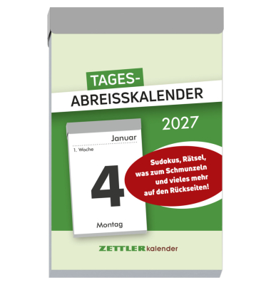 Tagesabrei&szlig;kalender 304-0000, 1 Tag / 1 Seite, 6,5x10cm, 2027