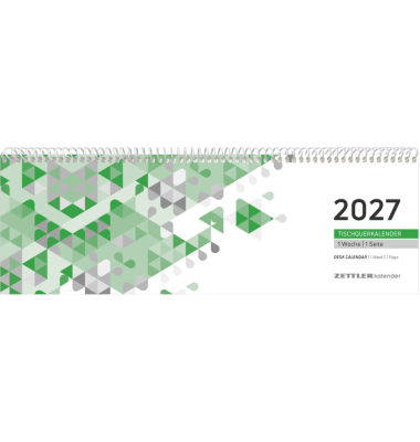 Querkalender 146-0013, Typ 146, 1 Woche / 1 Seite, 29,6x9,9cm (BxH) (quer), 2027
