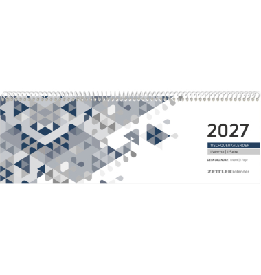 Schreibtischquerkalender 146-0015, Typ 146, 1 Woche / 1 Seite, 29,6x9,9cm (quer), 2027