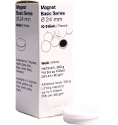 Magnet Basic-Series 24 mm, Haftkraft 300 g, 10 St&uuml;ck, wei&szlig;