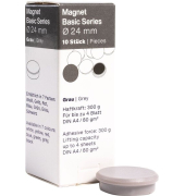 Magnet Basic-Series 24 mm, Haftkraft 300 g, 10 St&uuml;ck, grau
