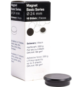 Magnet Basic-Series 24 mm, Haftkraft 300 g, 10 St&uuml;ck, schwarz