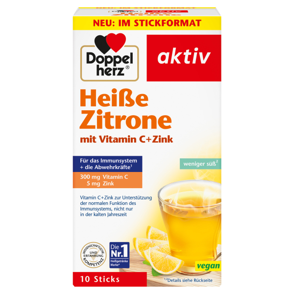 Doppelherz Heiße Zitrone Vitamin C +Zink 10St 4009932132649 Doppelherz 10 Stück
